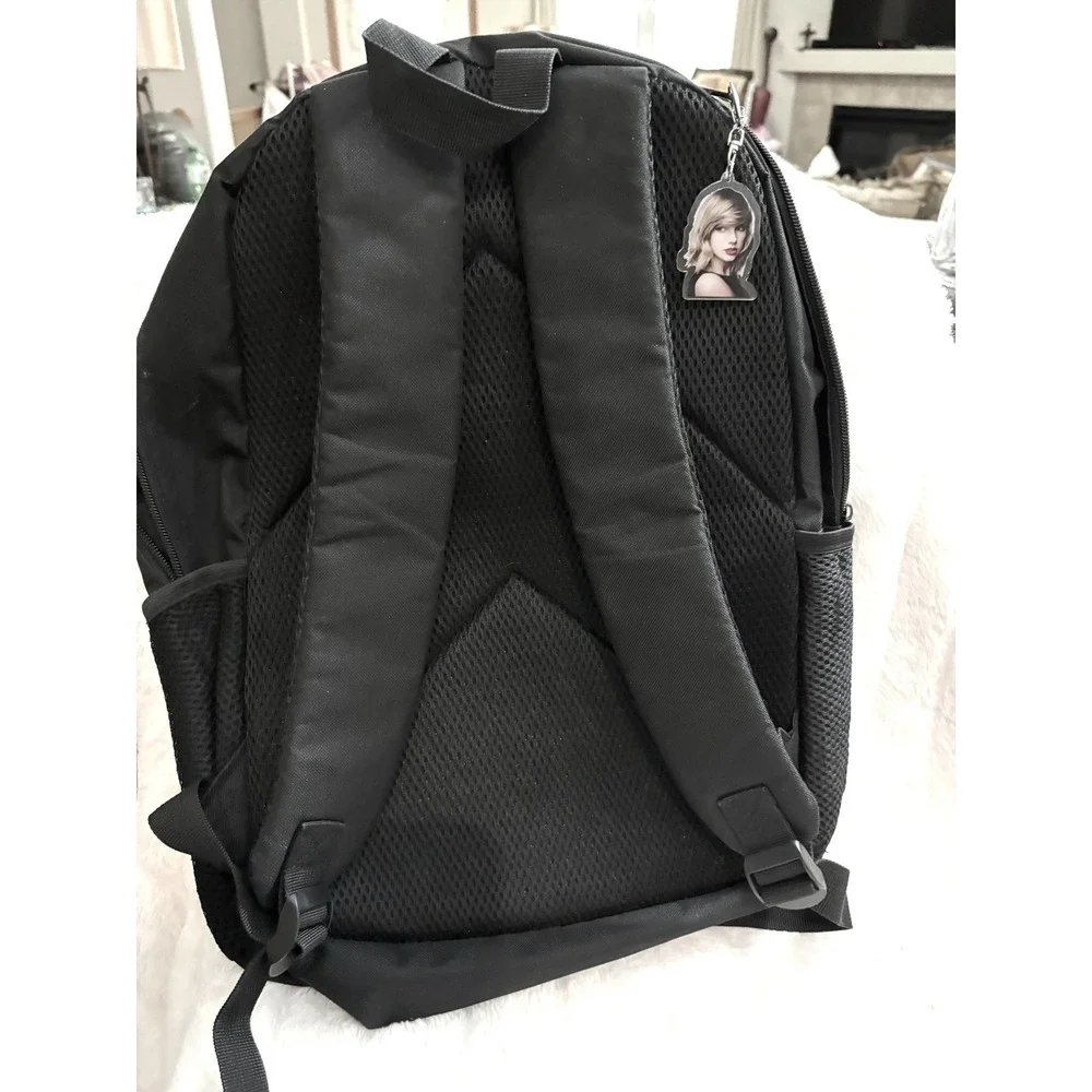 Taylor Swift The Eras Tour Backpack Black Multi Color Kids School Bag with Charm